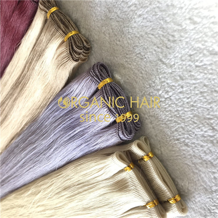 Full cuticle hair extensions，lavender  hand tied hair H133